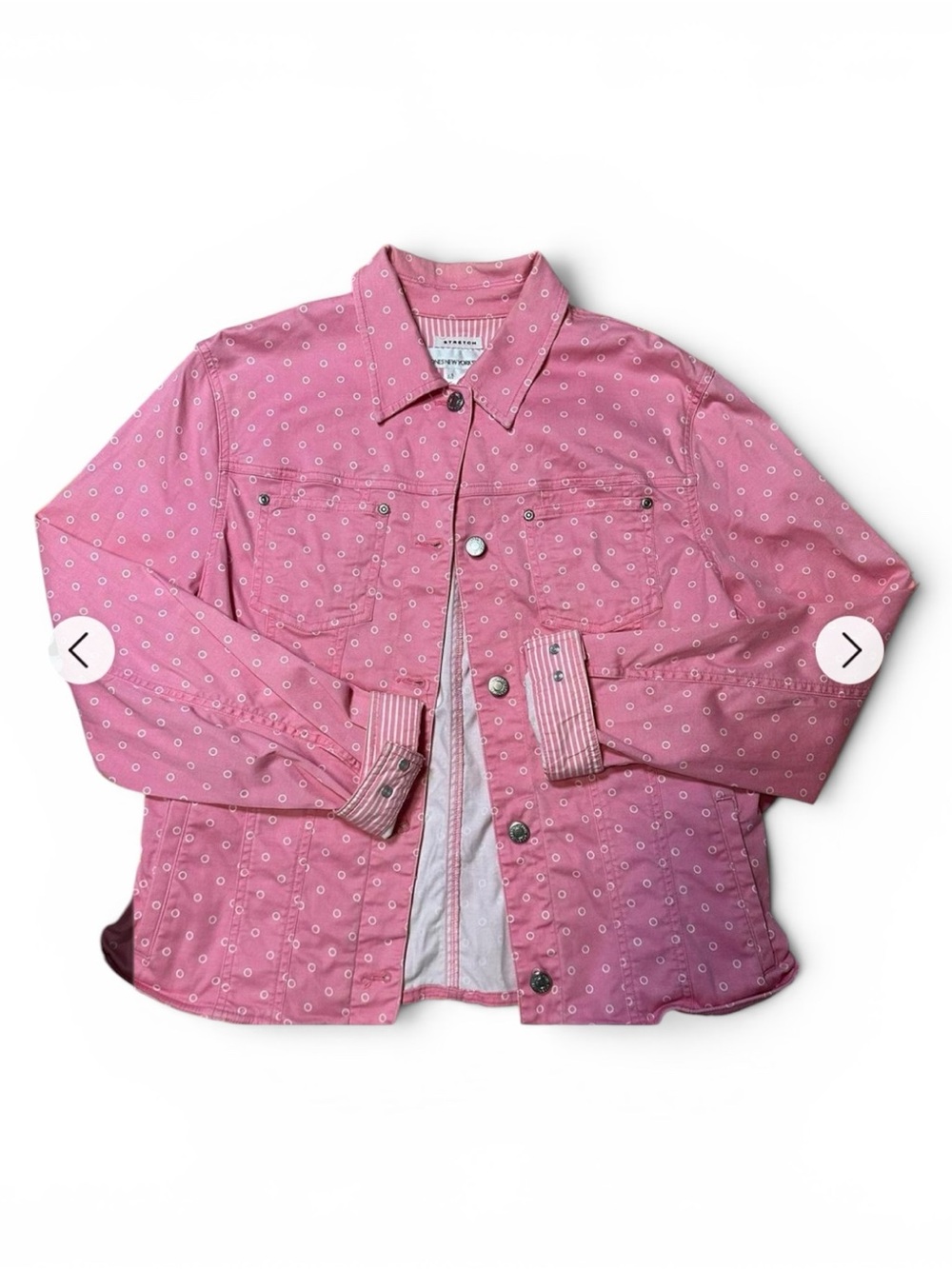 Pink Dotted Cotton Stretch Jacket XL
